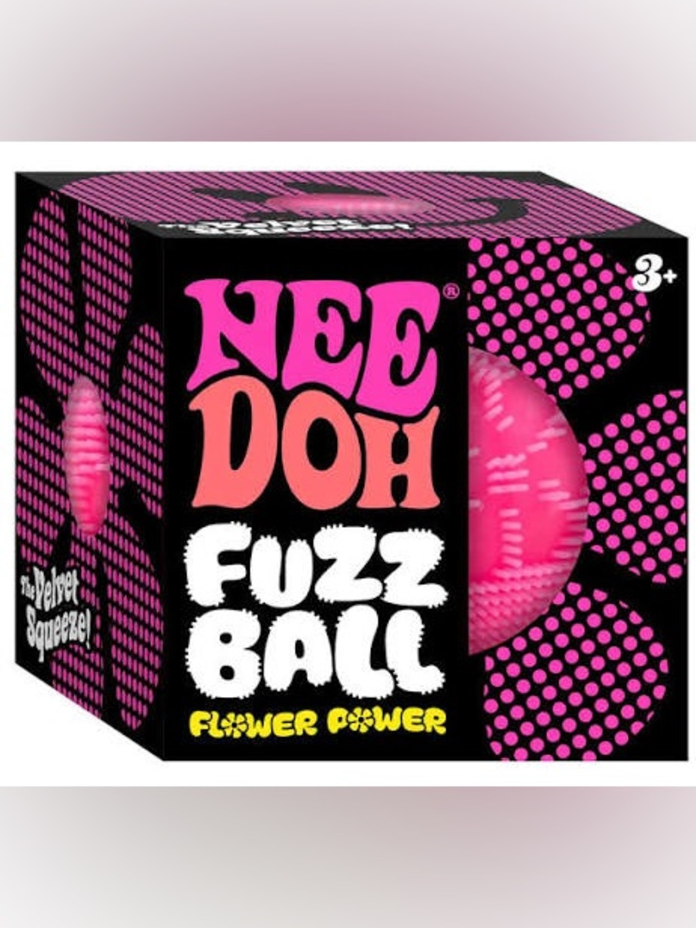 Needoh Fuzz Ball Flower Power in Pink or Purple